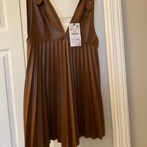 BRAND NEW ZARA LEATHER MINI DRESS
